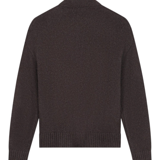 Oversized Knitted LS Polo Chocolateplum
