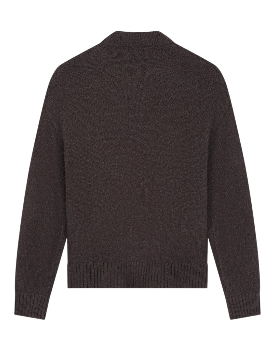 Oversized Knitted LS Polo Chocolateplum