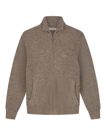 Signature Zip Knitted Mockneck Sweater