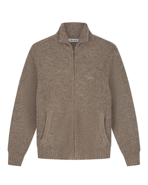 Signature Zip Knitted Mockneck Sweater