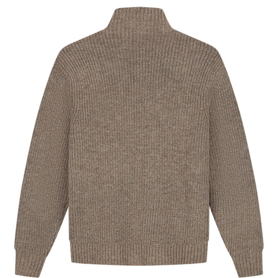 Signature Zip Knitted Mockneck Sweater