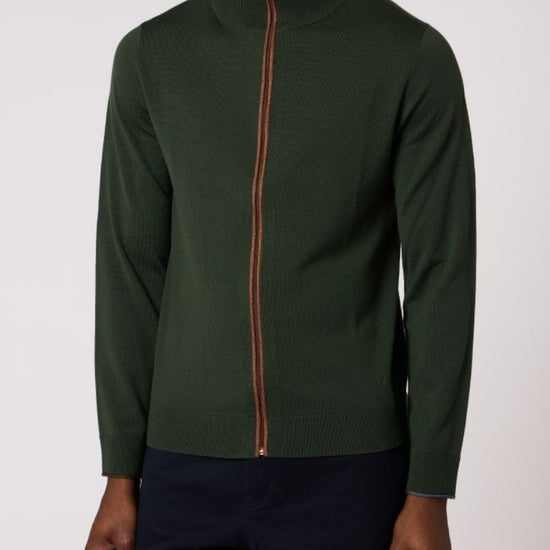 Full Zip Cardigan Green