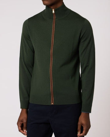 Full Zip Cardigan Green