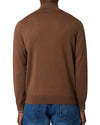 Zebra Badge Zip Neck Pullover Brown