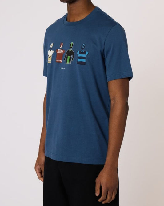 Cycle Jersey's Cotton Regular Fit T-shirt Blue