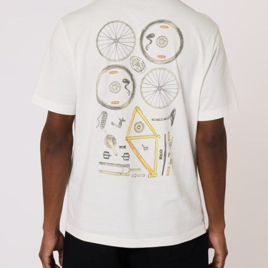 Bike Parts Cotton Regular Fit T-shirt White