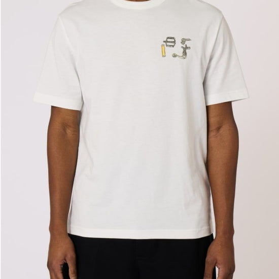 Bike Parts Cotton Regular Fit T-shirt White