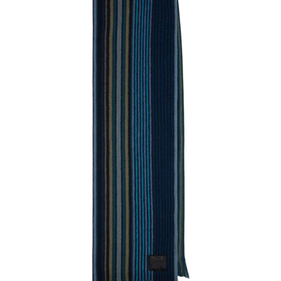 Double Side Stripe Scarf Blue