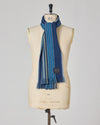 Double Side Stripe Scarf Blue