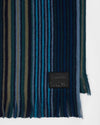 Double Side Stripe Scarf Blue