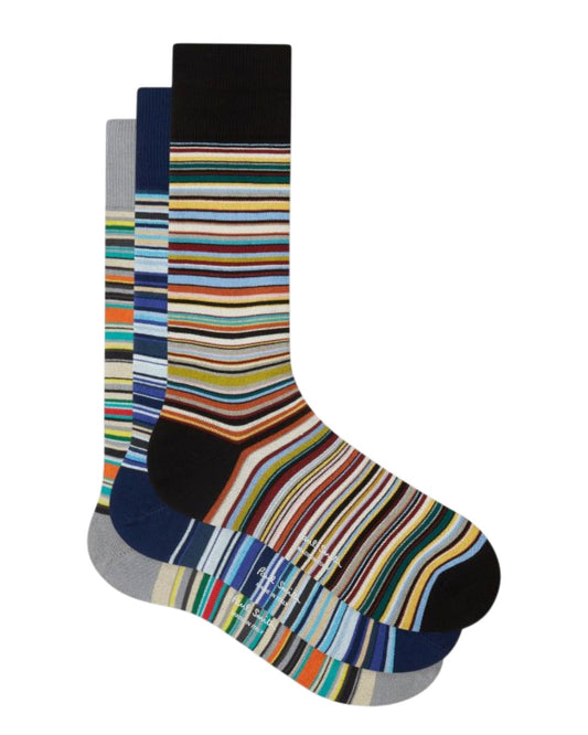 Signature Stripe 3 Pack Socks Multicolour