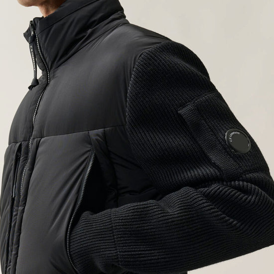 Extrafine Merino Wool Knitwear Jacket Black