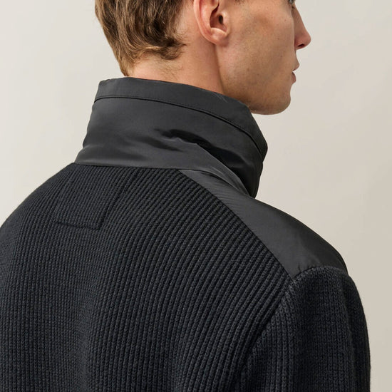Extrafine Merino Wool Knitwear Jacket Black