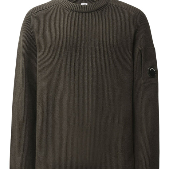 Full Rib Cotton Crewneck Lens Sweater Raven