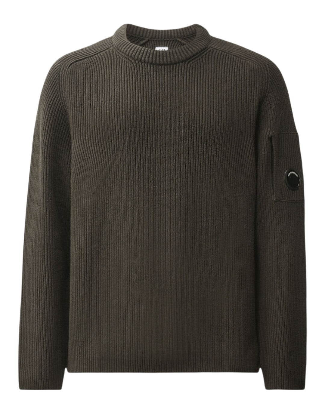Full Rib Cotton Crewneck Lens Sweater Raven