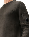 Full Rib Cotton Crewneck Lens Sweater Raven