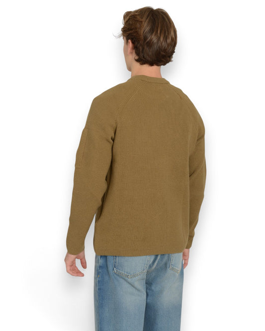 C.P. Company Waffle Knit Cotton Crewneck Sweater Ermine