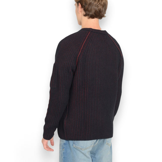 Fleece Knit Crew Neck Pullover Andorra bordeaux