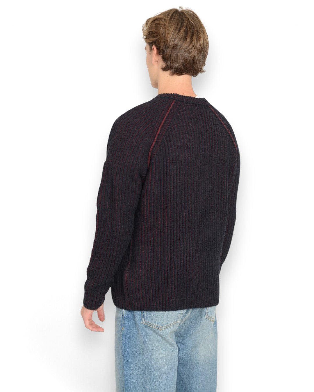 Fleece Knit Crew Neck Pullover Andorra bordeaux