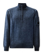 Fleece Knit Polo Collar Pullover Orion Blue