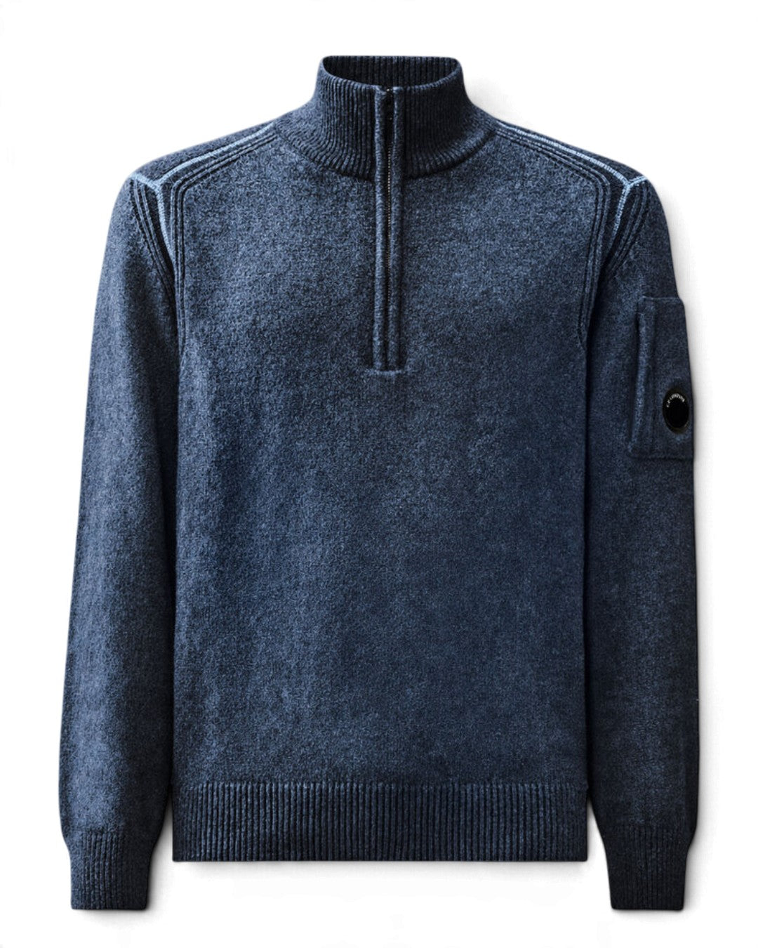 Fleece Knit Polo Collar Pullover Orion Blue