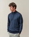 Fleece Knit Polo Collar Pullover Orion Blue