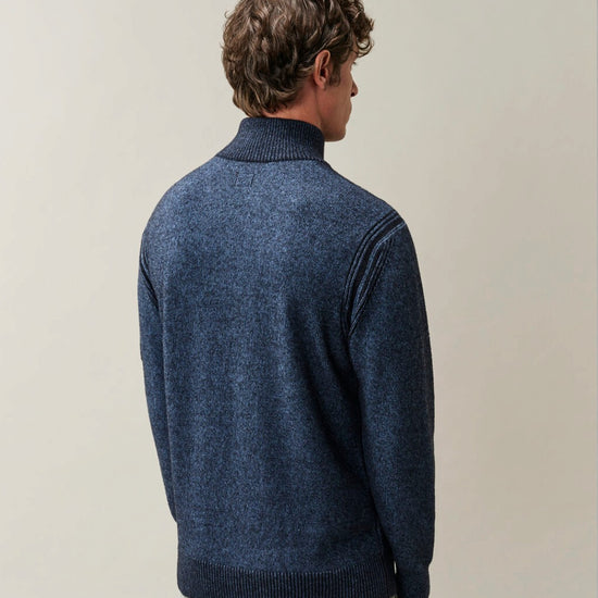 Fleece Knit Polo Collar Pullover Orion Blue