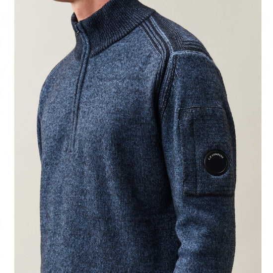 Fleece Knit Polo Collar Pullover Orion Blue