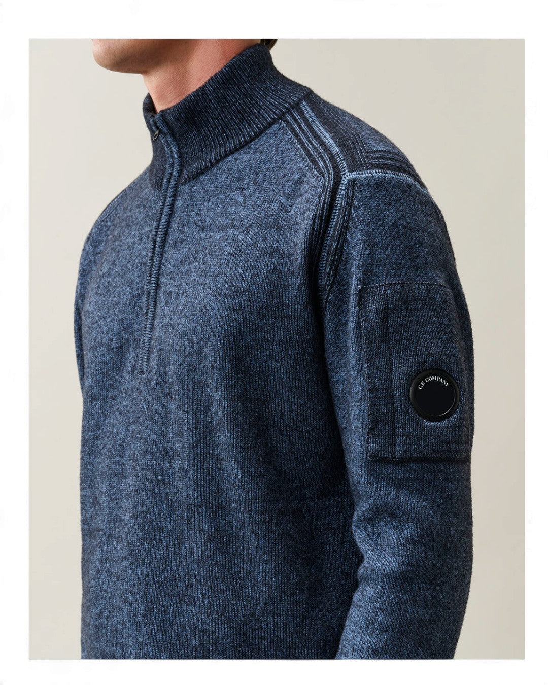 Fleece Knit Polo Collar Pullover Orion Blue
