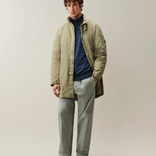 Fleece Knit Polo Collar Pullover Orion Blue