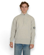 Lambswool GRS Half Zip Sweater Off White Melange
