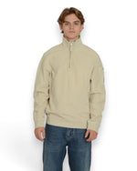 Brushed Emerized Diagonal Fleece Polo Collar Sweater Silver Birch