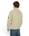 Brushed Emerized Diagonal Fleece Polo Collar Sweater Silver Birch