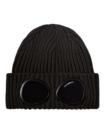 Extra Fine Merino Wool Goggle Beanie Black