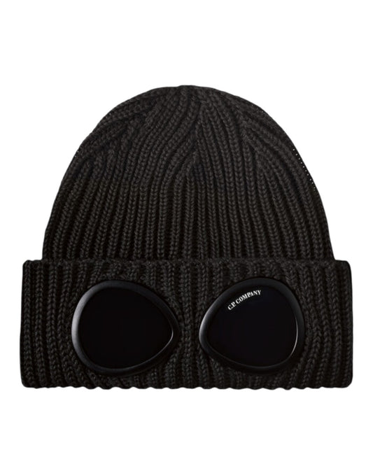 Extra Fine Merino Wool Goggle Beanie Black