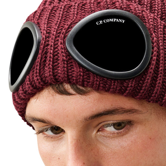 Extra Fine Merino Wool Goggle Beanie bordeaux