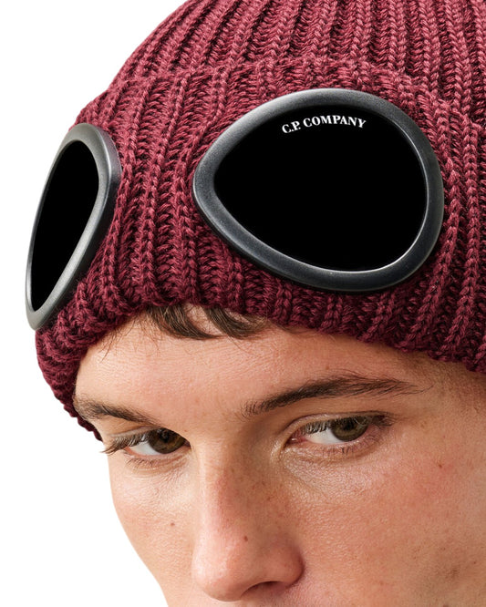 Extra Fine Merino Wool Goggle Beanie bordeaux