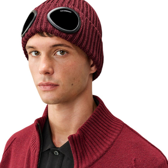Extra Fine Merino Wool Goggle Beanie bordeaux
