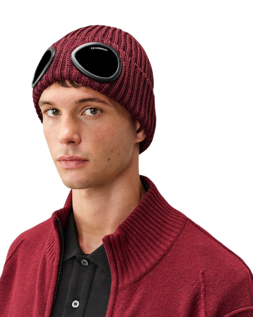 Extra Fine Merino Wool Goggle Beanie bordeaux
