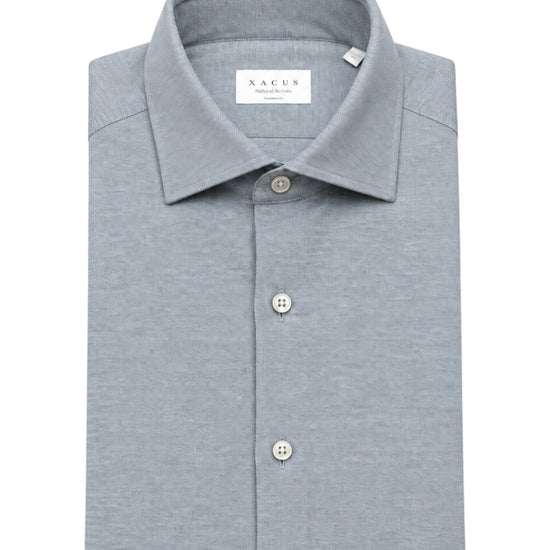 Natural Active Pinpoint Tailor Fit Shirt Petrol Grey
