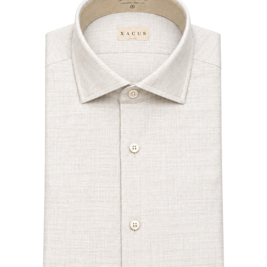 Flannel Tailor Fit Shirt Beige