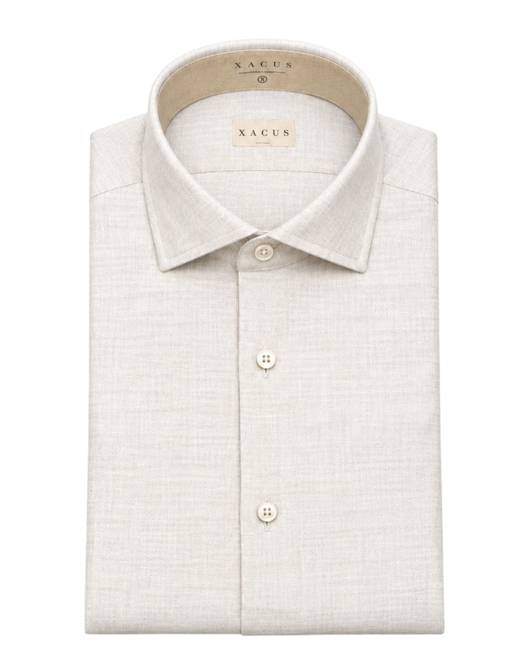 Flannel Tailor Fit Shirt Beige