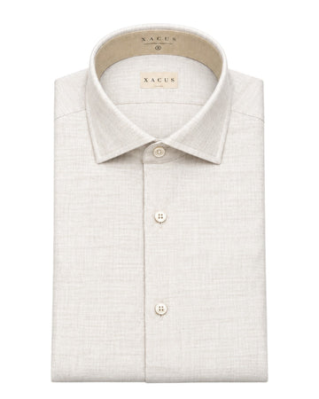 Flannel Tailor Fit Shirt Beige