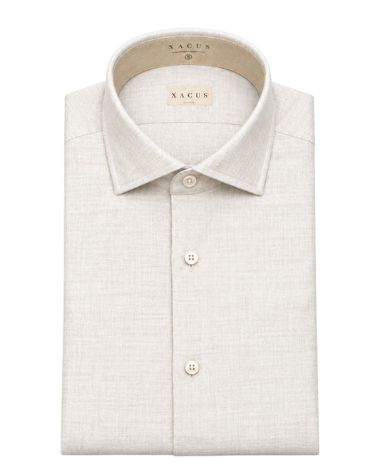 Flannel Tailor Fit Shirt Beige
