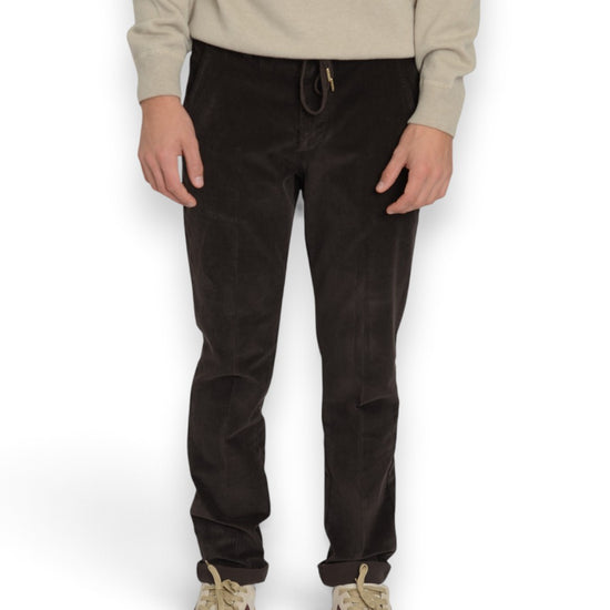 Regeluar Fit Peau De Peche Trousers Dark Grey