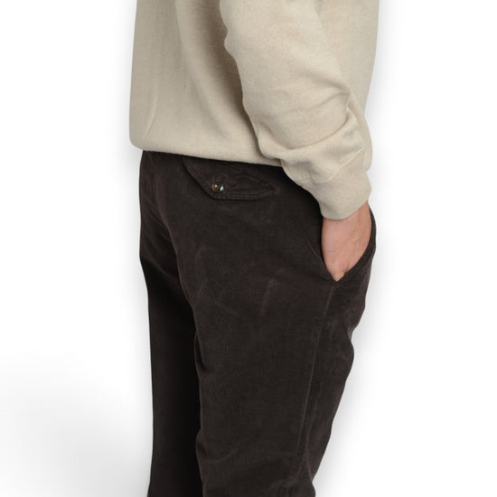 Regeluar Fit Peau De Peche Trousers Dark Grey