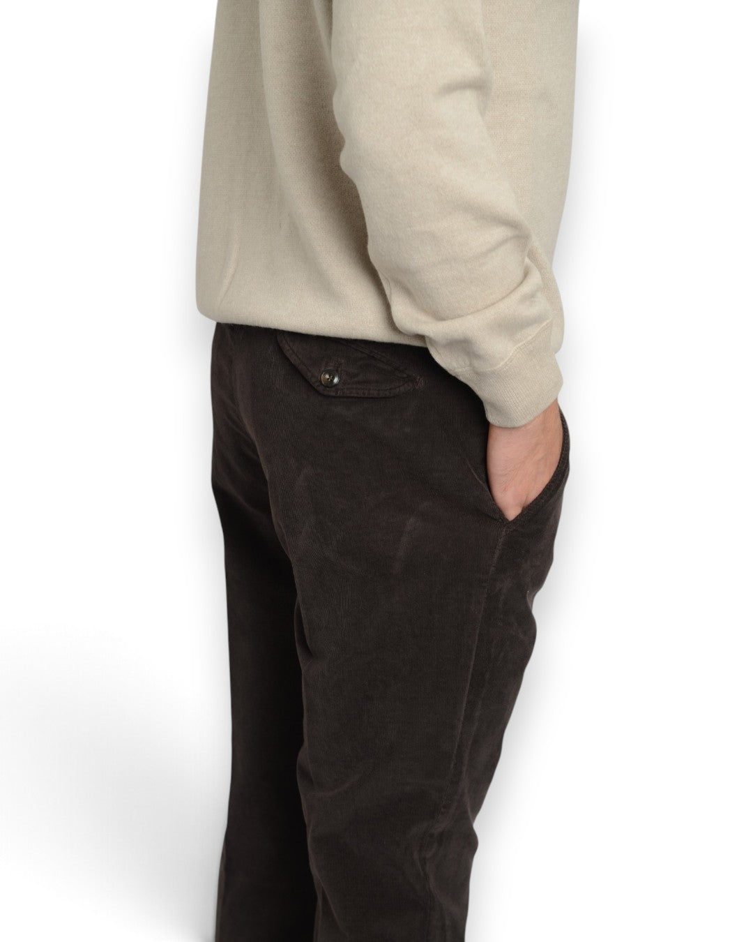 Regeluar Fit Peau De Peche Trousers Dark Grey