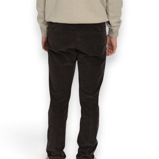 Regeluar Fit Peau De Peche Trousers Dark Grey