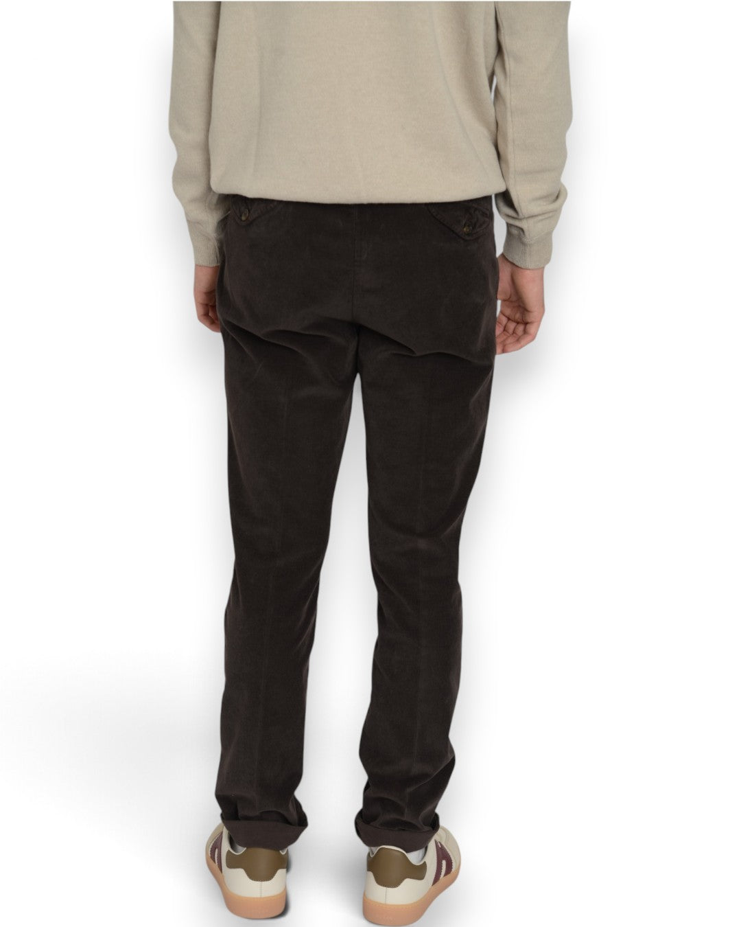 Regeluar Fit Peau De Peche Trousers Dark Grey