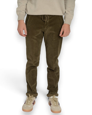 Mini Curduroy Drwastring Trouserrs Military Green
